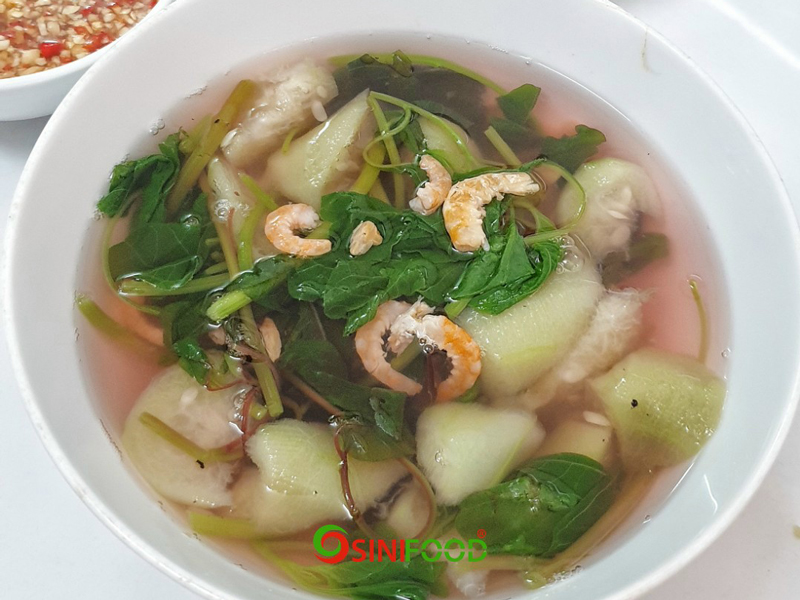 Tôm khô nấu canh tập tàng